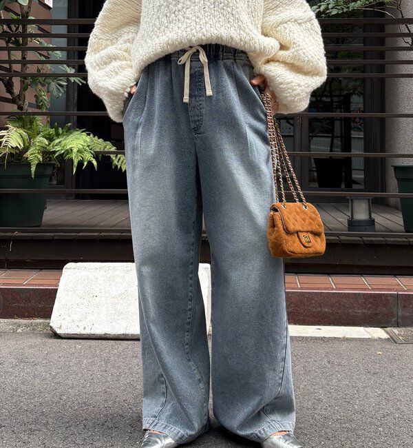  「デニムワイドイージーパンツ」|デニム|