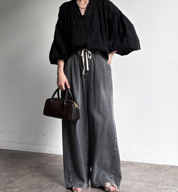  「デニムワイドイージーパンツ」|デニム|