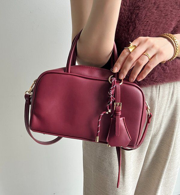  「チャーム付横長ボストン」|トートバッグ|