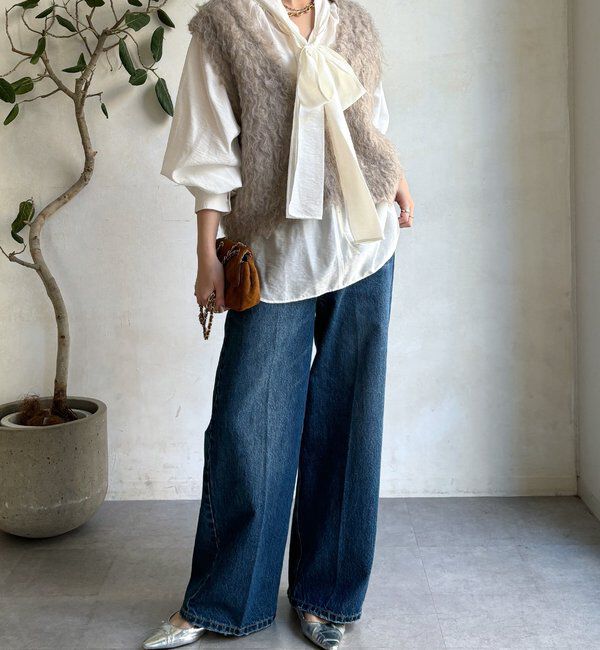  「【REI企画カラーあり】【前後2WAY】シャギーニットベスト」|ニット・セーター|