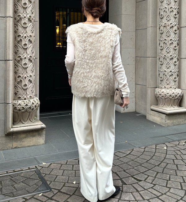  「【REI企画カラーあり】【前後2WAY】シャギーニットベスト」|ニット・セーター|