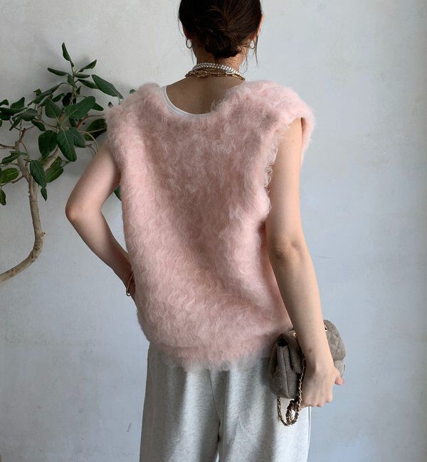  「【REI企画カラーあり】【前後2WAY】シャギーニットベスト」|ニット・セーター|