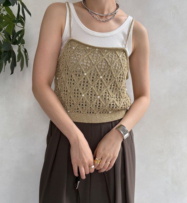  「【WEB限定】ラメニットビスチェ」|ニット・セーター|