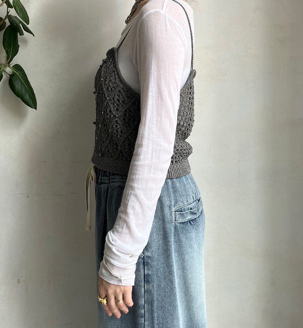  「【WEB限定】ラメニットビスチェ」|ニット・セーター|