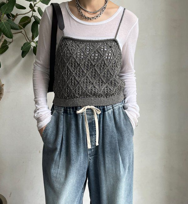  「【WEB限定】ラメニットビスチェ」|ニット・セーター|