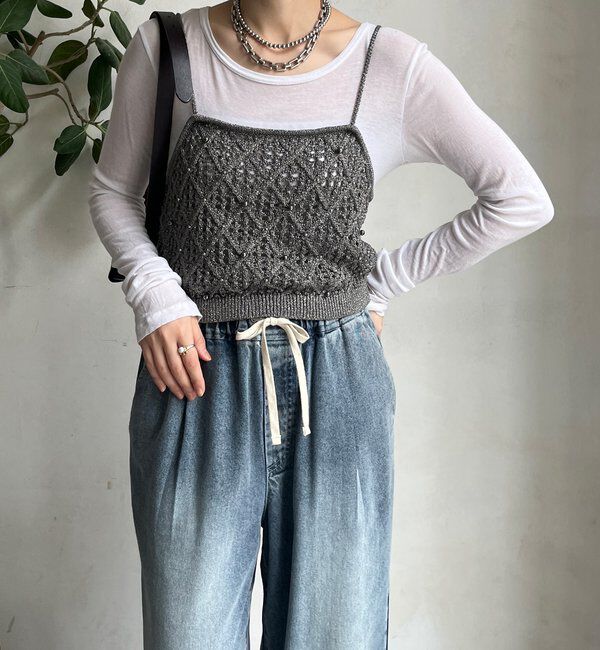  「【WEB限定】ラメニットビスチェ」|ニット・セーター|