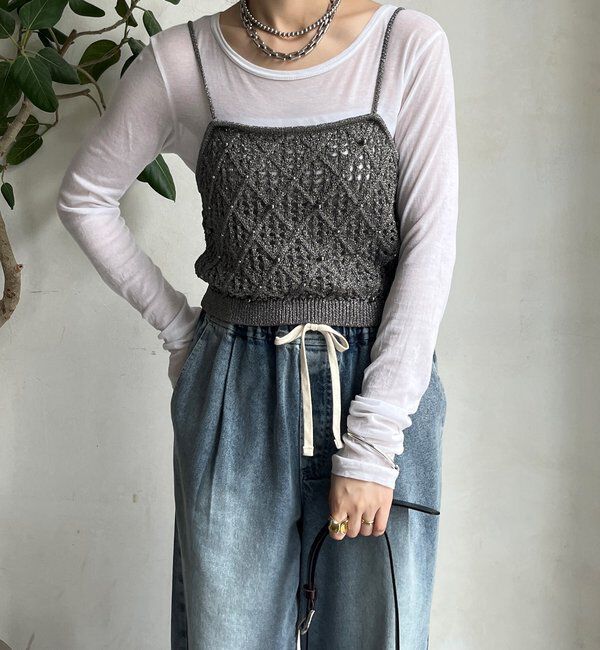  「【WEB限定】ラメニットビスチェ」|ニット・セーター|