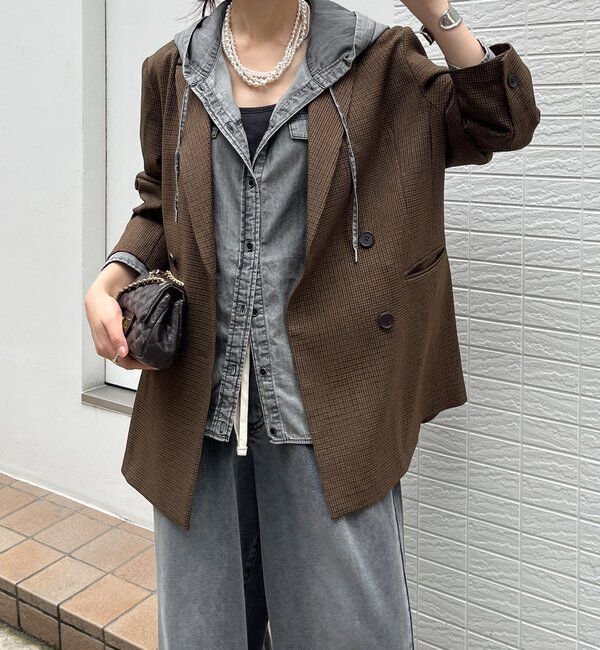  「チェックダブルジャケット」|テーラードジャケット|