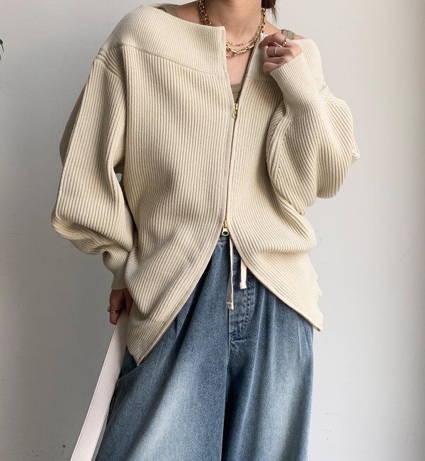  「フロントジップニット」|ニット・セーター|