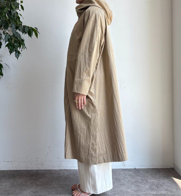  「フィブリルタッチフーディージップロングコート」|その他|