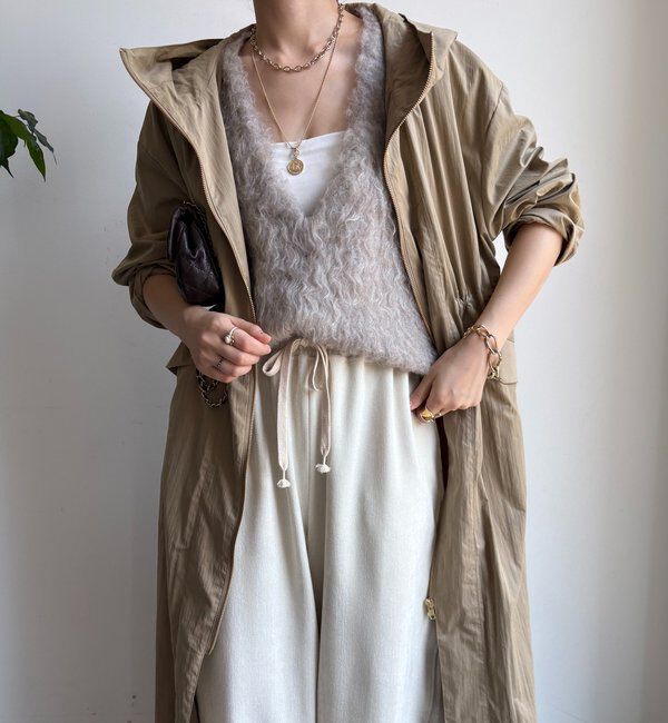  「フィブリルタッチフーディージップロングコート」|その他|