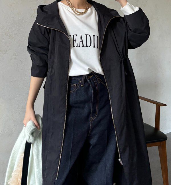  「フィブリルタッチフーディージップロングコート」|その他|