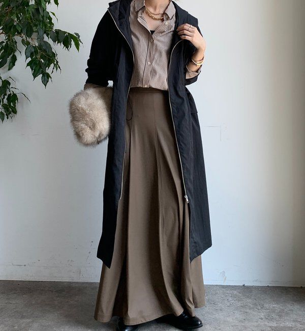  「フィブリルタッチフーディージップロングコート」|その他|