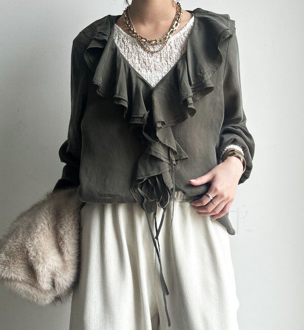  「キュプラフリルブラウス」|シャツ・ブラウス|