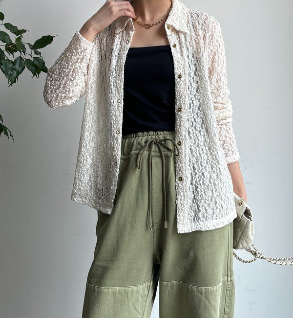  「ラメシアーレースシャツ」|シャツ・ブラウス|