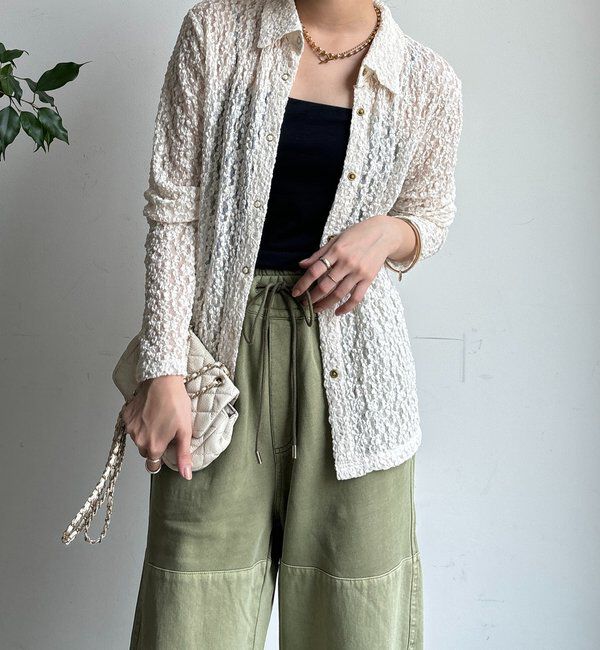  「ラメシアーレースシャツ」|シャツ・ブラウス|