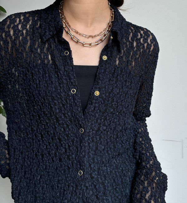  「ラメシアーレースシャツ」|シャツ・ブラウス|