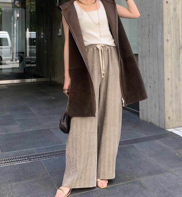  「ヘリンボーンコーデュロイイージーパンツ」|チノ|