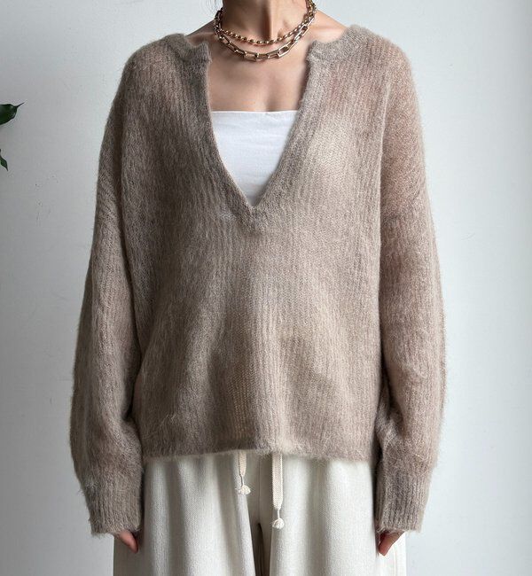  「【新色追加】起毛モヘヤスキッパープルオーバー」|ニット・セーター|