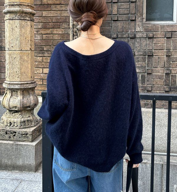  「ファーウールボートネックプルオーバー」|ニット・セーター|