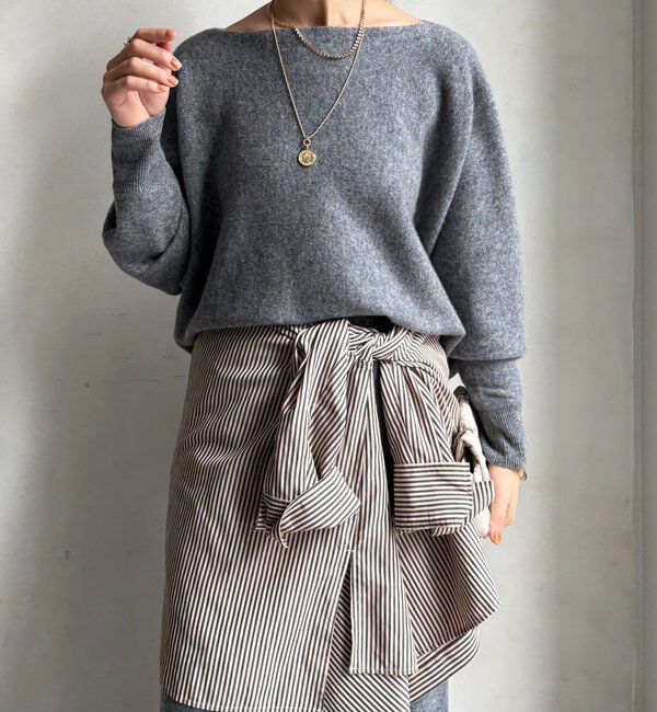  「メリノウール100%ボートネック」|ニット・セーター|