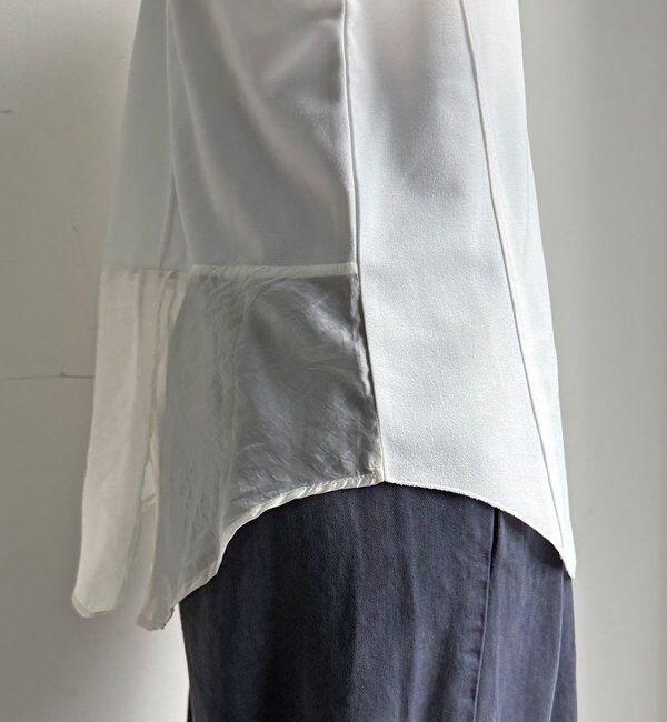  「【WEB限定】カットジョーゼットオーガンジー切替ブラウス」|シャツ・ブラウス|