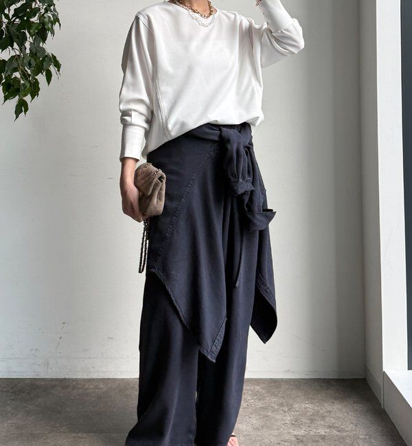  「【WEB限定】カットジョーゼットオーガンジー切替ブラウス」|シャツ・ブラウス|