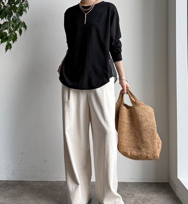  「【WEB限定】カットジョーゼットオーガンジー切替ブラウス」|シャツ・ブラウス|