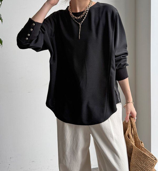  「【WEB限定】カットジョーゼットオーガンジー切替ブラウス」|シャツ・ブラウス|