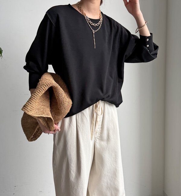  「【WEB限定】カットジョーゼットオーガンジー切替ブラウス」|シャツ・ブラウス|