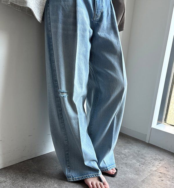  「ダメージワイドデニム」|デニム|