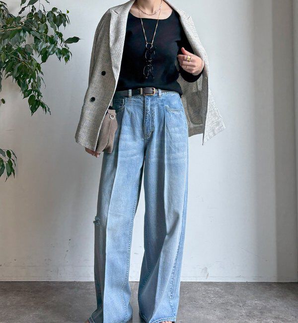  「ダメージワイドデニム」|デニム|