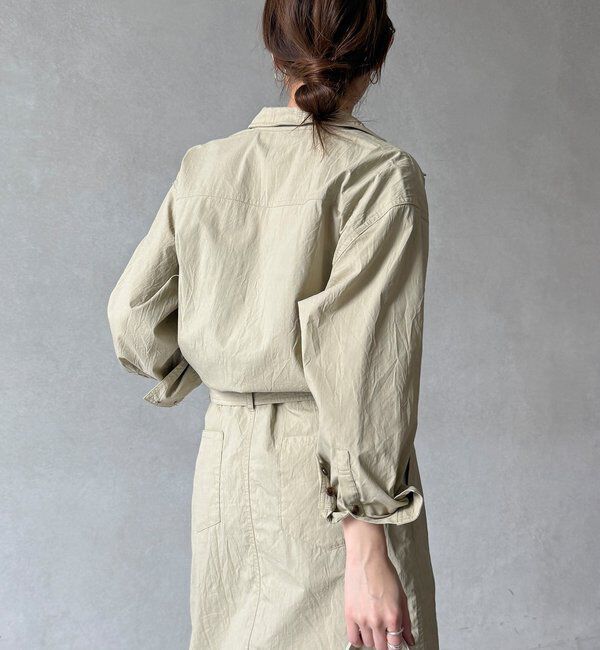  「【WEB限定】ワイヤーカラーロングシャツワンピース」|ワンピース|