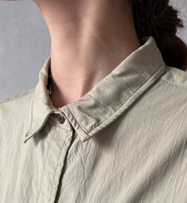  「【WEB限定】ワイヤーカラーロングシャツワンピース」|ワンピース|