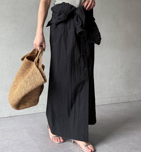  「【WEB限定】ワイヤーカラーロングシャツワンピース」|ワンピース|