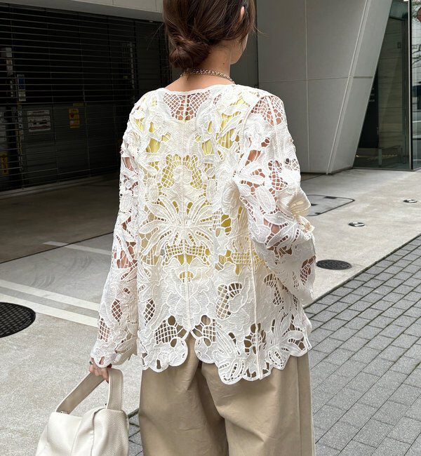  「コットンレースカーディガン」|シャツ・ブラウス|