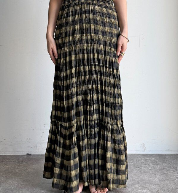  「チェックワッシャースカート」|スカート|