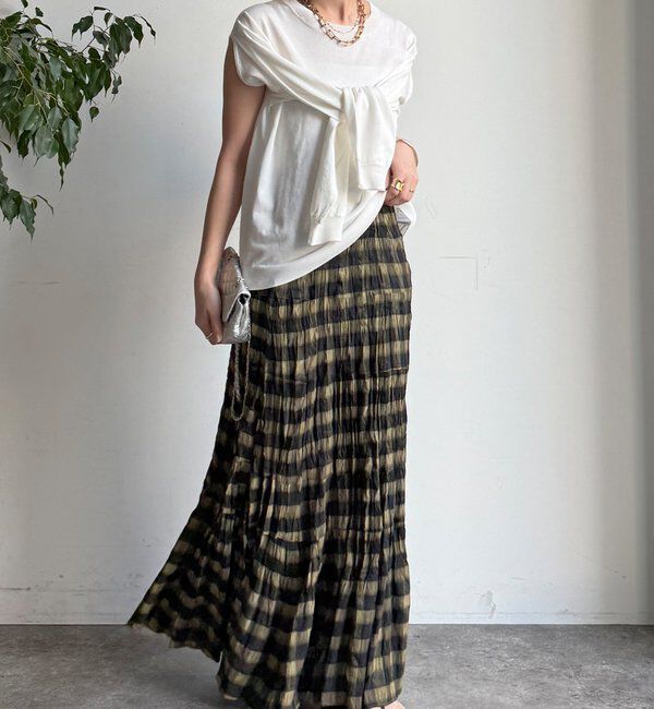  「チェックワッシャースカート」|スカート|