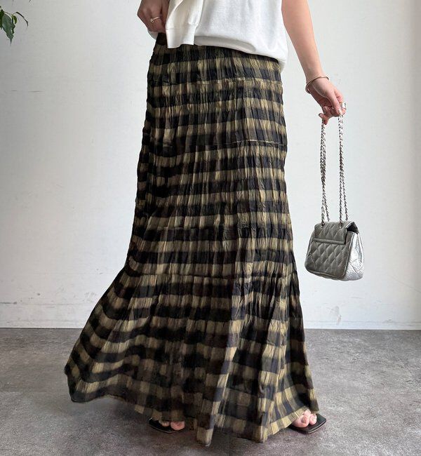  「チェックワッシャースカート」|スカート|