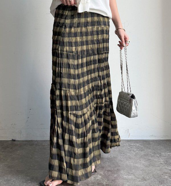  「チェックワッシャースカート」|スカート|