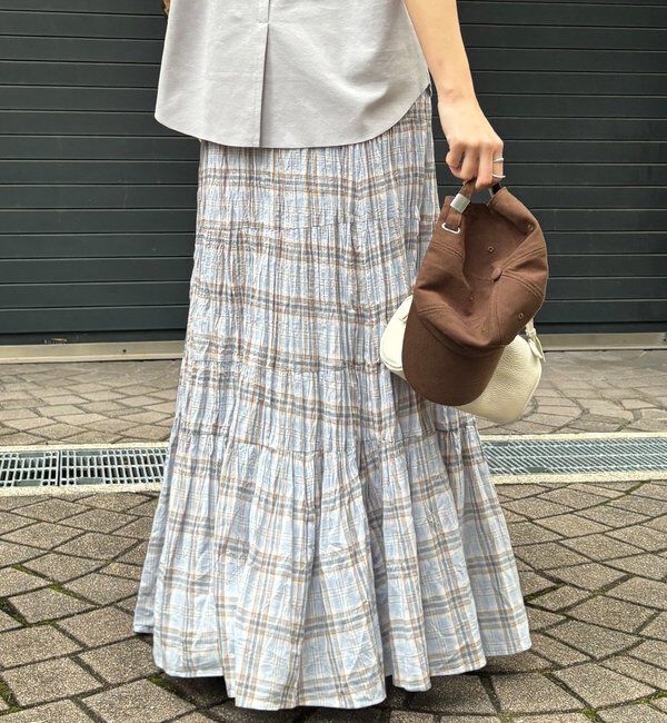  「チェックワッシャースカート」|スカート|