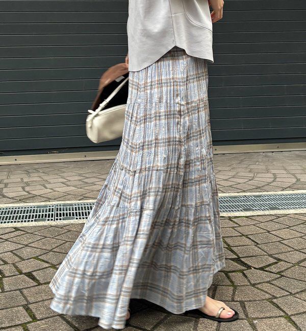  「チェックワッシャースカート」|スカート|