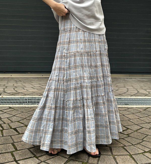  「チェックワッシャースカート」|スカート|