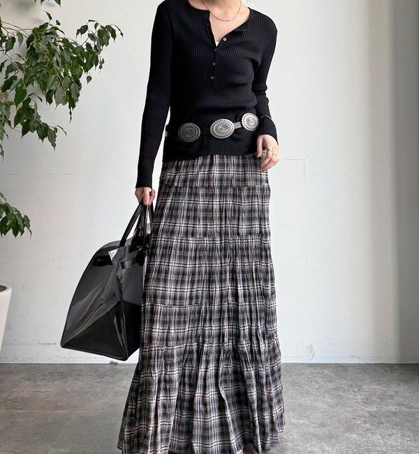  「チェックワッシャースカート」|スカート|