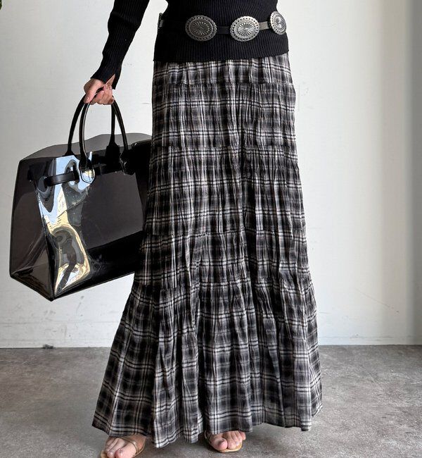  「チェックワッシャースカート」|スカート|