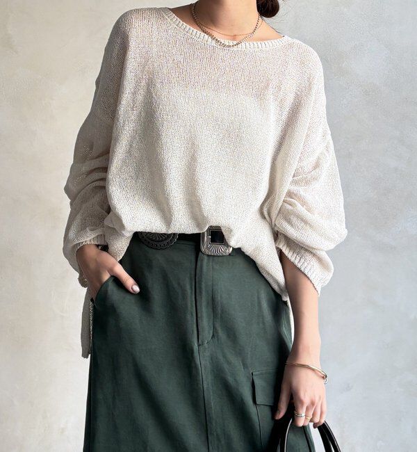  「ペーパーヤーンプルオーバー」|ニット・セーター|オフホワイト