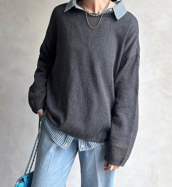  「ペーパーヤーンプルオーバー」|ニット・セーター|