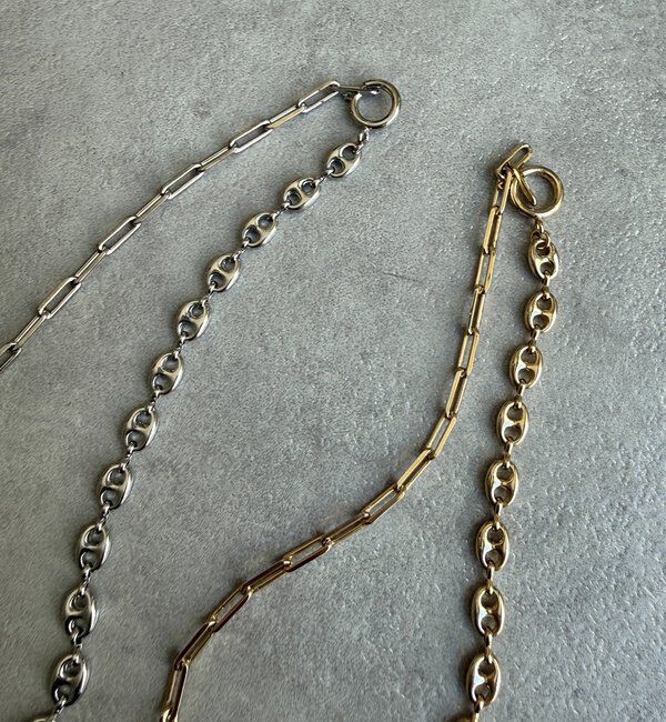  「ミドルミックスチェーンマンテルネックレス」|ネックレス|