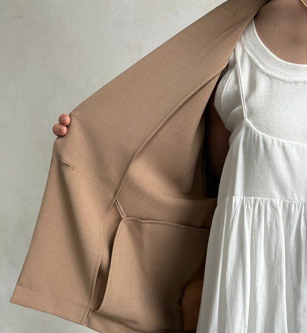  「【セットアップ可能】接触冷感5分袖ジャケット」|テーラードジャケット|