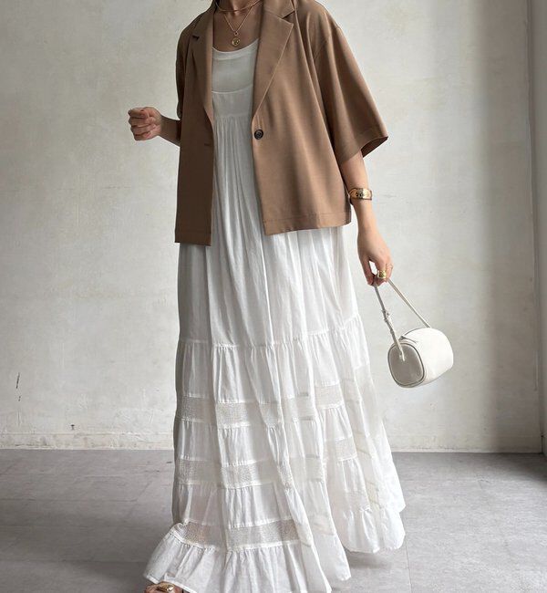  「【セットアップ可能】接触冷感5分袖ジャケット」|テーラードジャケット|